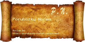 Porubszky Norma névjegykártya